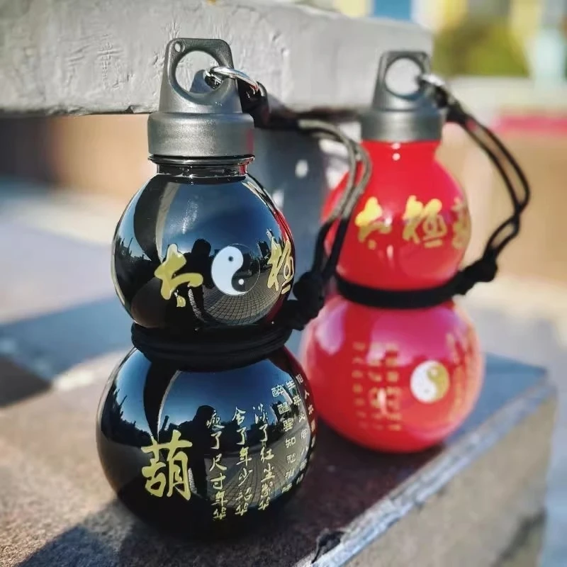 Kürbis-Wasserflasche im chinesischen Stil für Kinder, 750 ml, große Kapazität, Wasserflasche, Outdoor-Kürbisflasche, traditionelles Wasserbecher-Design Image