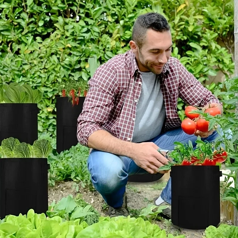 NEUE 5/7/10 Gallonen Pflanzbeutel für Süßkartoffeln, Pflanzbeutel für den Garten, Pflanzbeutel für Gemüseanbau, Topfbeutel aus Stoff Image