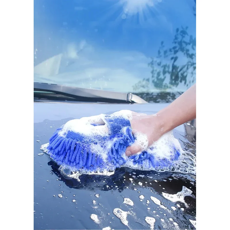 Auto Waschen Schwamm Pinsel Weiche Chenille Mikrofaser Waschen Pinsel Auto Körper Reinigung Wasser Absorbieren Pinsel Detaillierung Waschmaschine Image