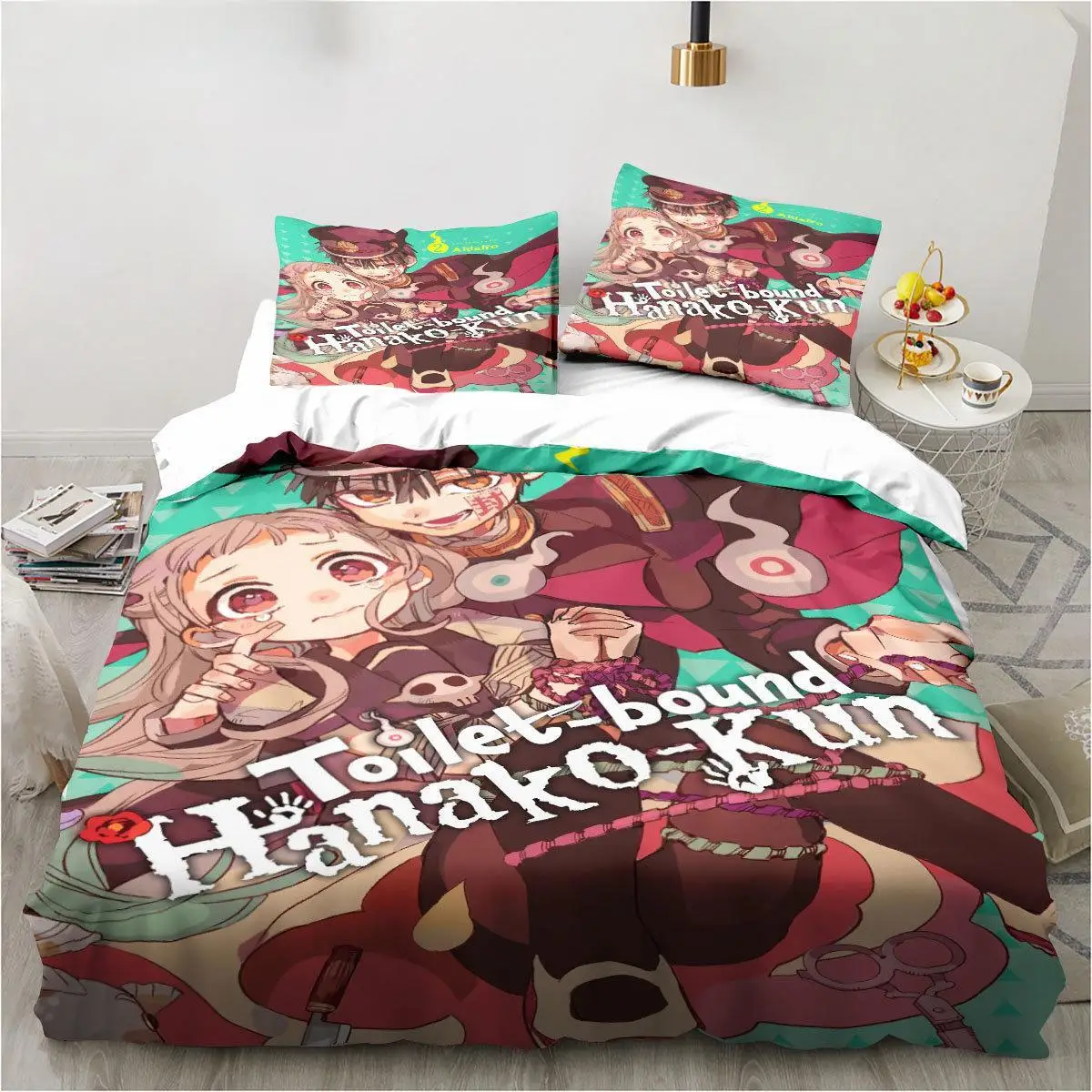 Anime toilette lié hanako-kun 3D imprimé 2/3 pièces ensemble de literie housses de couette taies d