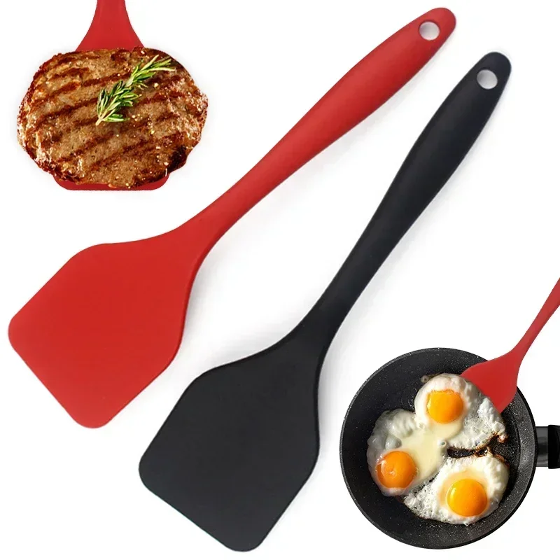 Kleine 20,5 cm Silikon Kochen Leckage Spachtel Dichte Schaufel Gebratener Fisch Ommelette Schaufel Antihaft Spachtel Küche Kochen Werkzeuge