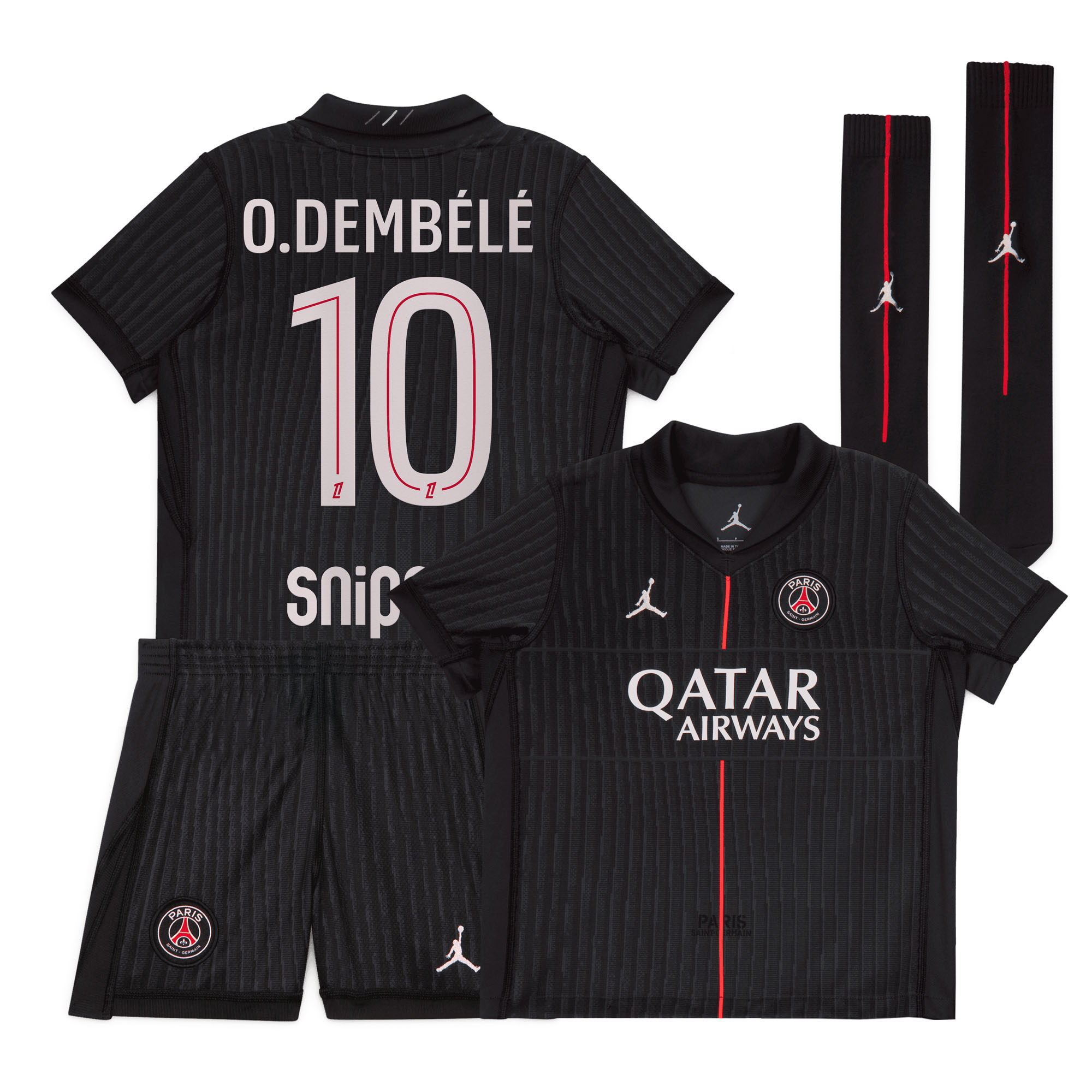 PSG x Jordan Mini-Viertesausrüstung 2025-26 - Kleinkinder mit Aufdruck O.Dembélé 10 Image