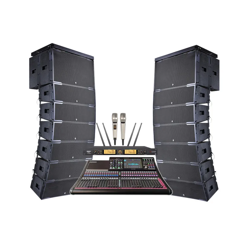 Komplettes Soundsystem, leistungsstarkes Pa-System, Lautsprecher für den Außenbereich, professionelles Line-Array-Lautsprechersystem Image