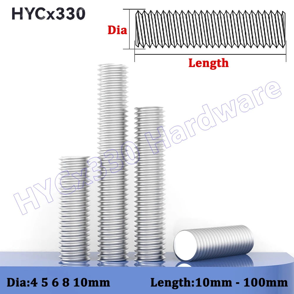 Aluminium-Gewindestange Vollgewindestange M4 M5 M6 M8 M10 Vollgewindebolzenlänge 10, 16, 20, 25, 30, 35, 40 mm bis 100 mm Image