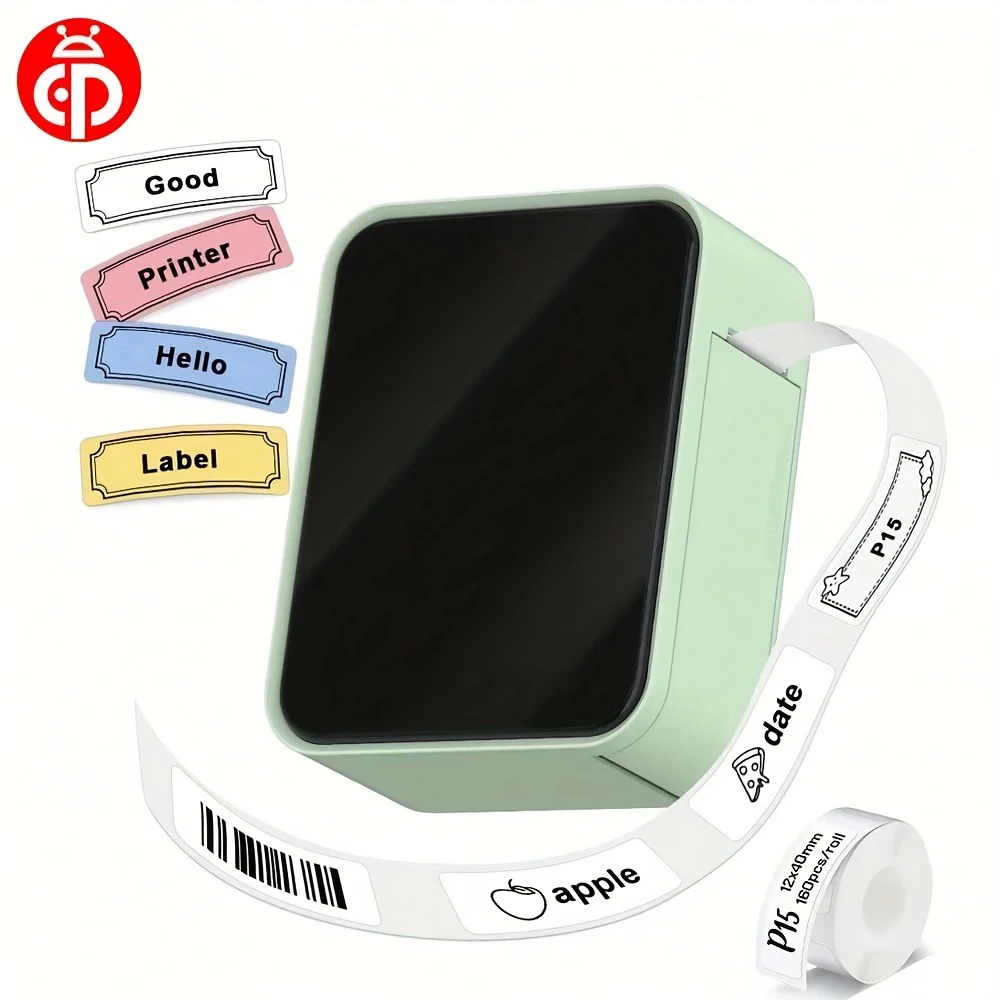 Marklife P15 Tragbarer Thermo-Etikettendrucker, selbstklebender Mini-Etikettendrucker für tintenfreies Drucken mit QR-Code-/Barcode-Vorlagen Image