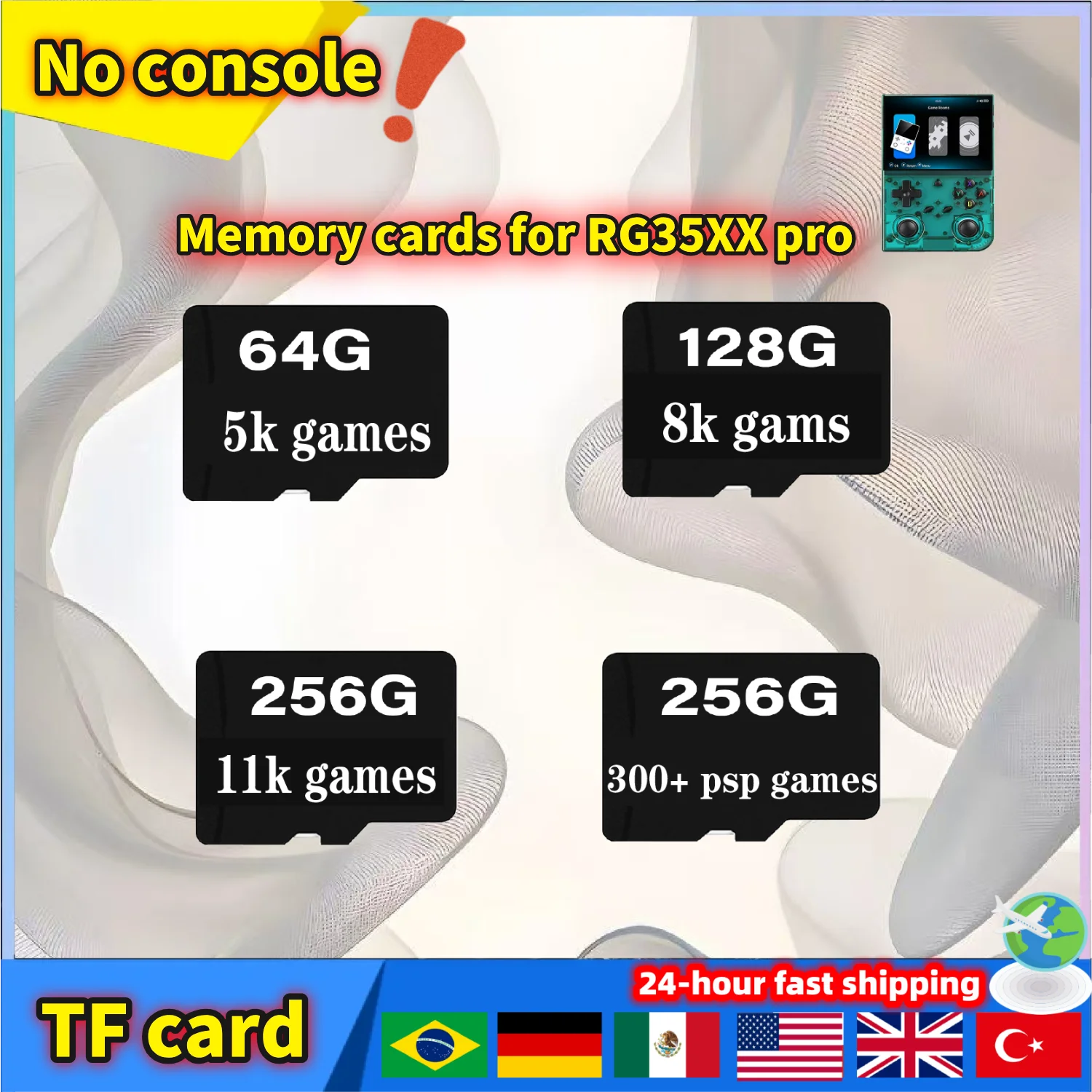 For ANBERNIC RG35XX Pro TF Card Memory Card Video Game Console Card Retro Handheld Game Console Card Preloaded Games 256G PSP