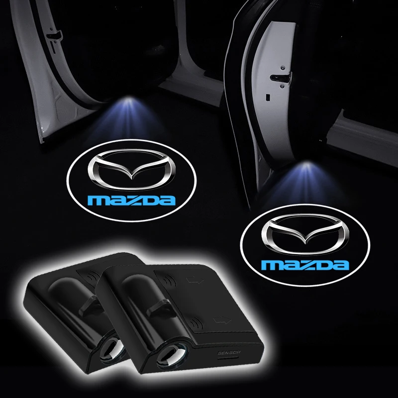 1/2pcs Auto Porta Emblema Luce Laser Benvenuto HD Lampada Del Proiettore Per Mazda RX-8 626 BM BL BK GH GJ GL MX-3 MX-5 CX30 Skyactiv 323