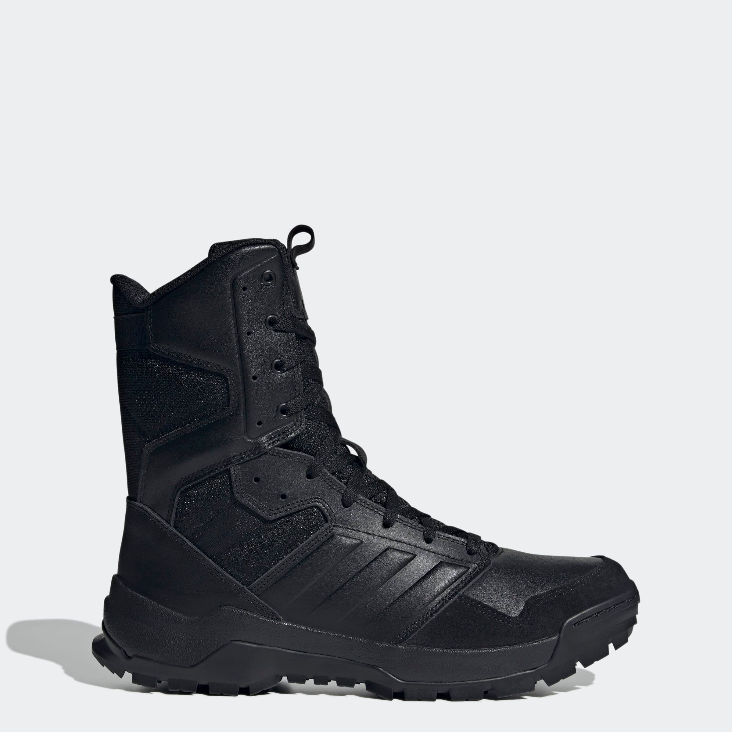 Schnürstiefel ADIDAS PERFORMANCE "GSG-9.2024 ZIP", Damen, Gr. 47, core schwarz, core schwarz, core schwarz, Leder, Synthetik, Schuhe Schnürstiefel