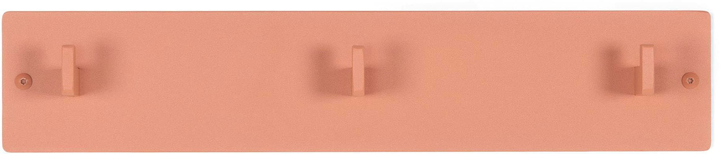 Garderobenhaken SPINDER DESIGN, rosa, B:50cm H:10cm T:7cm, Metall, Garderobenhalter, Garderobenhaken, Metall, Zeitloses Design, 3 Haken, Breite 50 cm