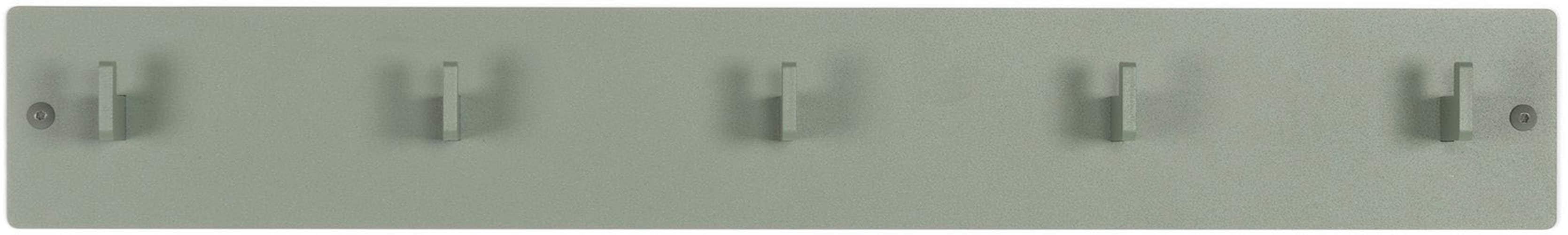 Garderobenhaken SPINDER DESIGN, grün, B:70cm H:10cm T:7cm, Metall, Garderobenhalter, Garderobenhaken, Metall, Zeitloses Design, 5 Haken, Breite 70 cm