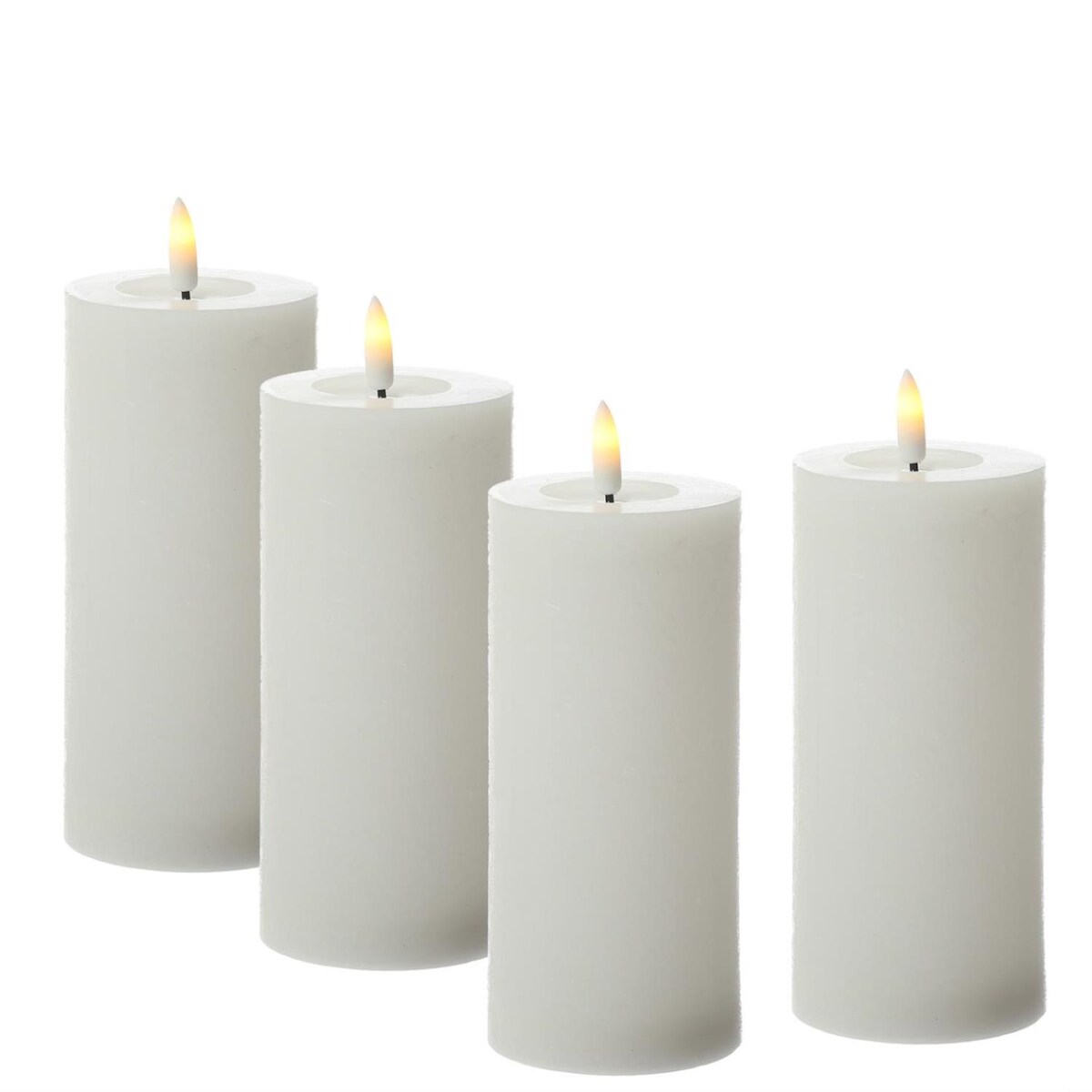 441 LED Kerzen LINA Rustik Optik für Adventskranz 7x15cm Timer weiß 4er Set Image