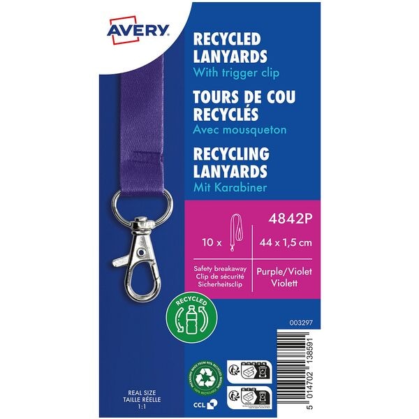 Avery Zweckform Lanyards »lila« rPET 440x15mm 10 Stück, 1.5 cm Image