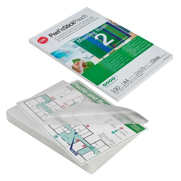 GBC Laminierfolien »Peel´nStick« 125 µm 100 Stück, 30.3x12.6 cm Image