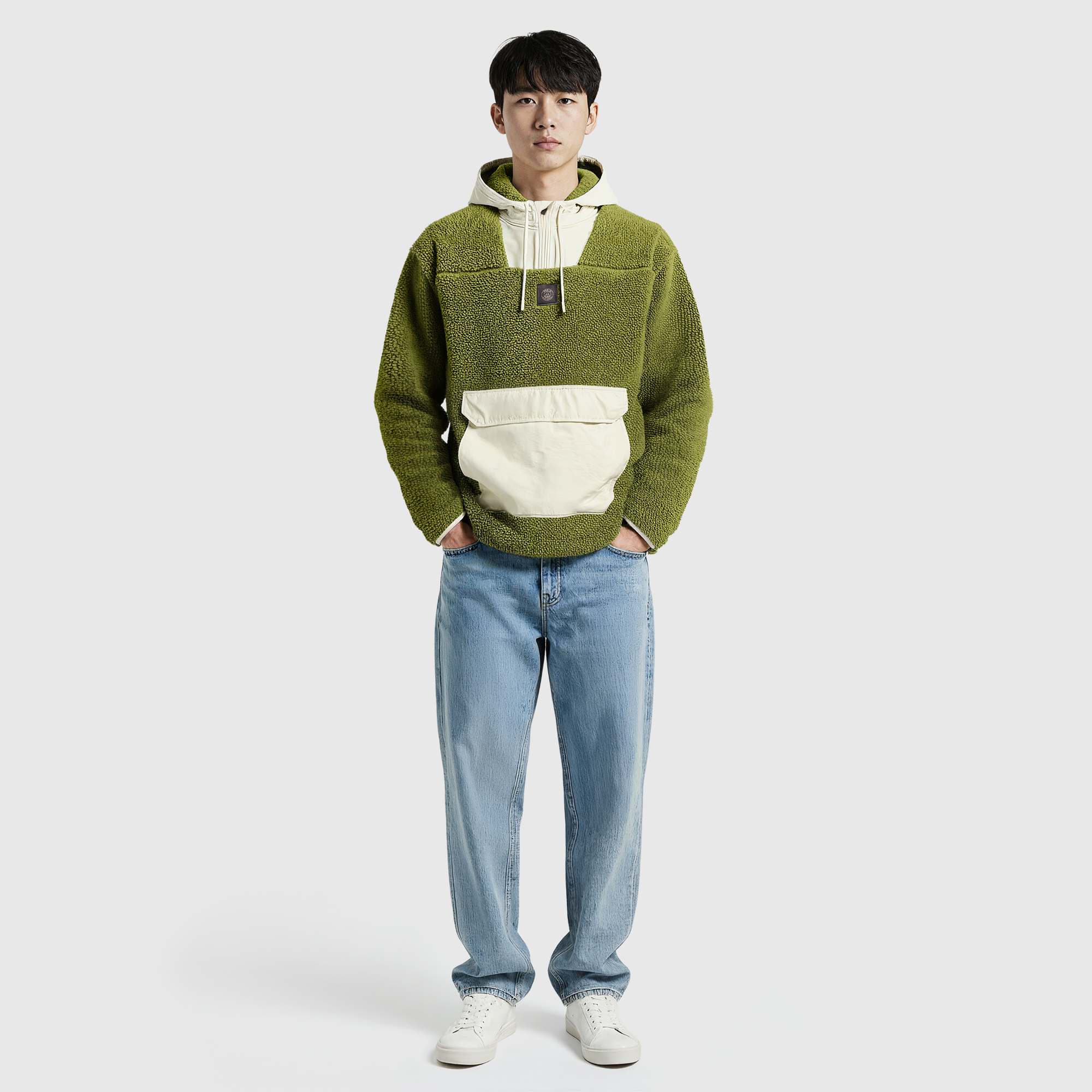 PSG Elements Microfleece-Kapuzenpullover mit Viertelreißverschluss – Safari Image