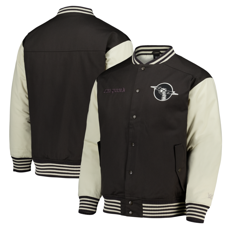 WWE CM Punk Elements Varsity Jacke - Klassisches Zinn - Herren Image