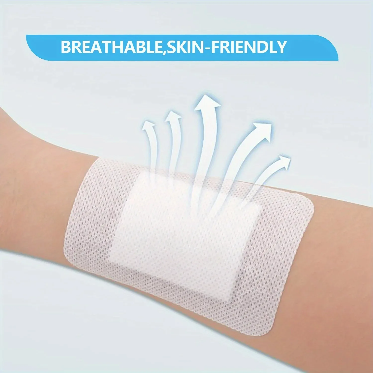 50 stücke Große Größe Hypoallergen Vlies Medizinische Klebstoff Wunde Dressing Pflaster Verband Große Wunde Erste Hilfe 6*7 cm Image
