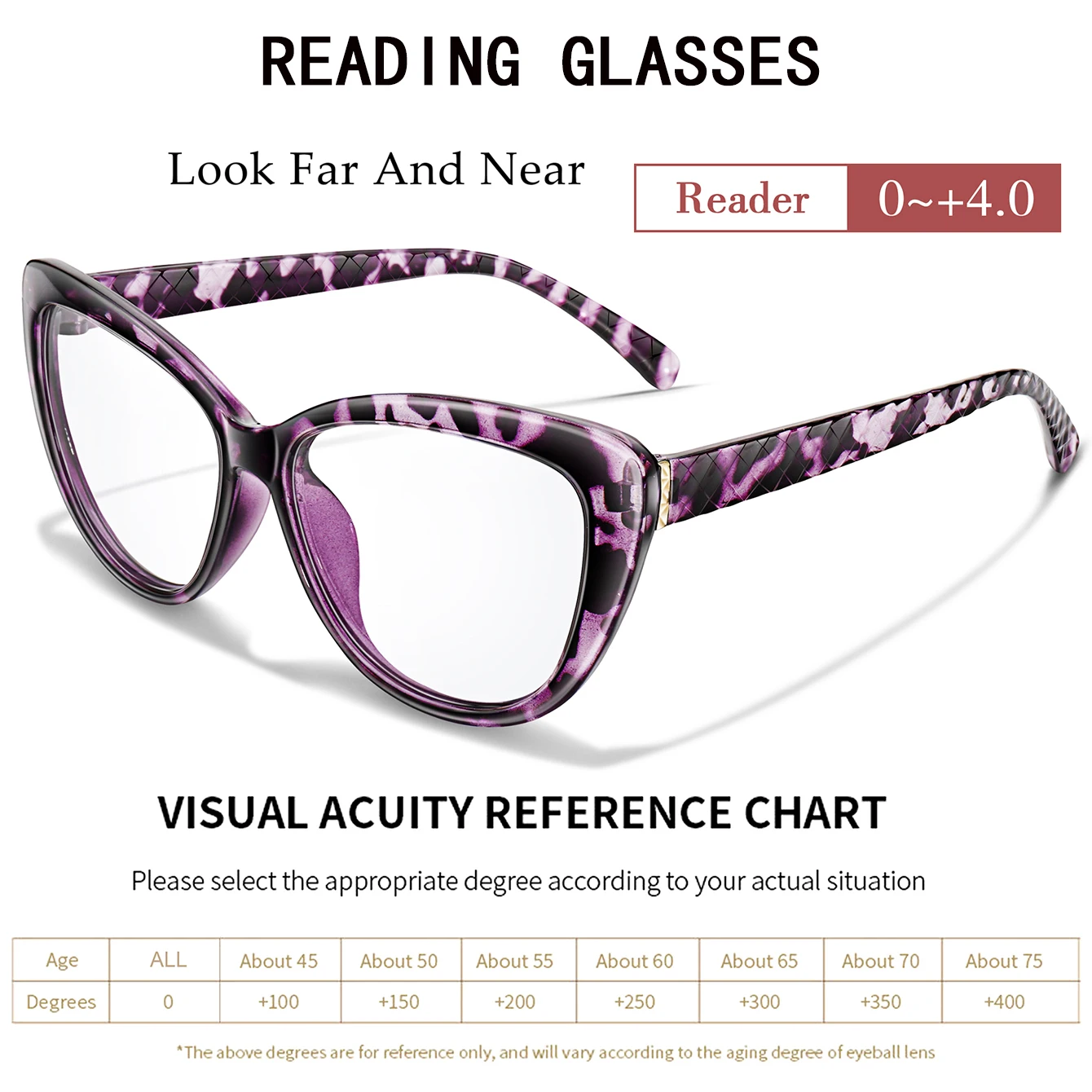 Lässige Lesebrille Sexy Cateye Transparent Unisex Rahmen Magazin Leser Vergrößerung Brillen Presbyopie Brillen Image