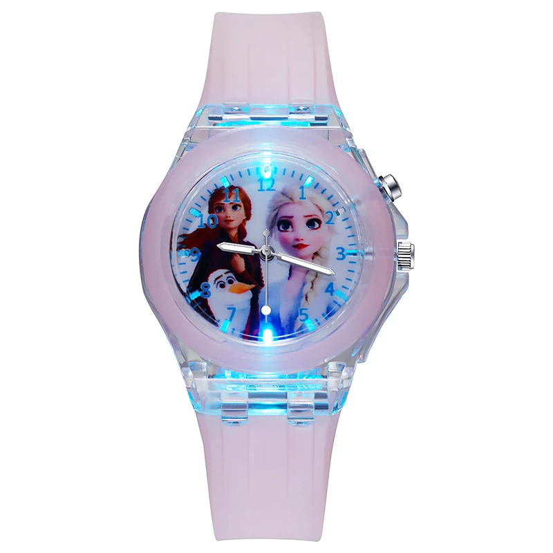 Disney Blitzlicht Kinderuhr für Mädchen Silikonarmband Prinzessin Elsa Frozen 2 Sophia Kinderuhren Damenuhr reloj infantil Image
