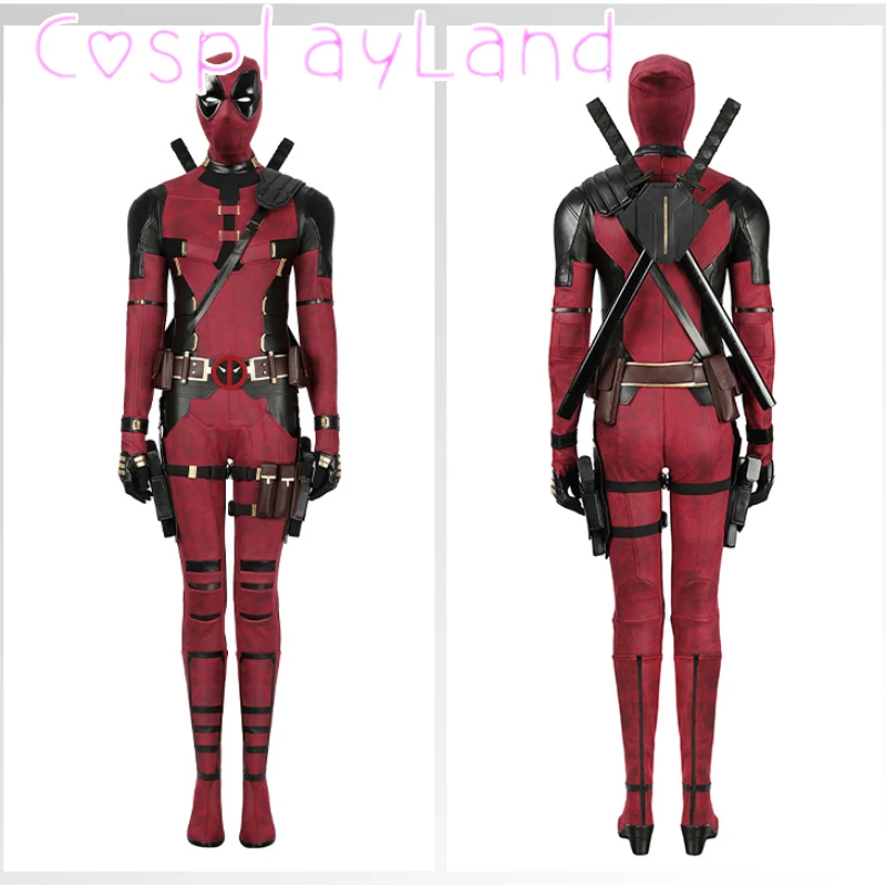 Neue Ankunft DP3 Mr. Pool Lady Cosplay Kostüm Anzug Superheld Rot Leder Frauen Overall Halloween Karneval Weihnachten Outfit Image