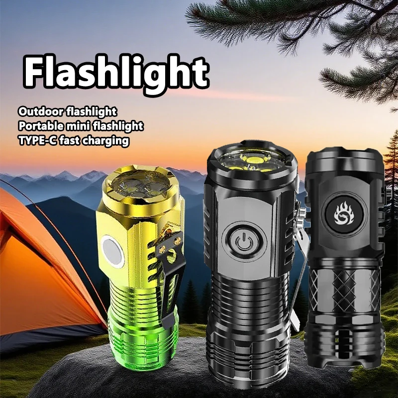 Superhelle MINI-LED-Taschenlampe, wiederaufladbar, Angelbeleuchtung, Laterne, leistungsstarke Outdoor-Campinglampe, Taschenlampe für Kinder