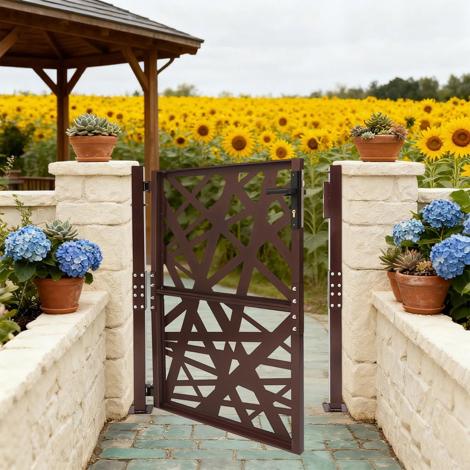 Porte extérieure de jardin de porte d'entrée de jardin de porte de métal de jardin 105*125cm