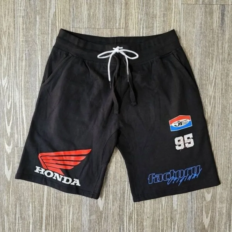 2025-26 Honda Shorts Racing Motorrad Schwarz Rot Flügel Logo Herren Plus Größe 2026 Sommer Schnell Trocknend Atmungsaktive Casual Shorts
