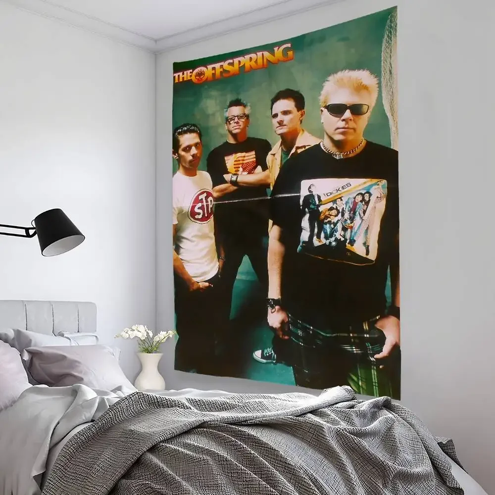 Pop Punk Band T-The Offsprings Wandteppich Schlafzimmer Wohnzimmer Bar Garten Outdoor Mikrofaser Festival Dekoration Hintergrund Kunst Banner