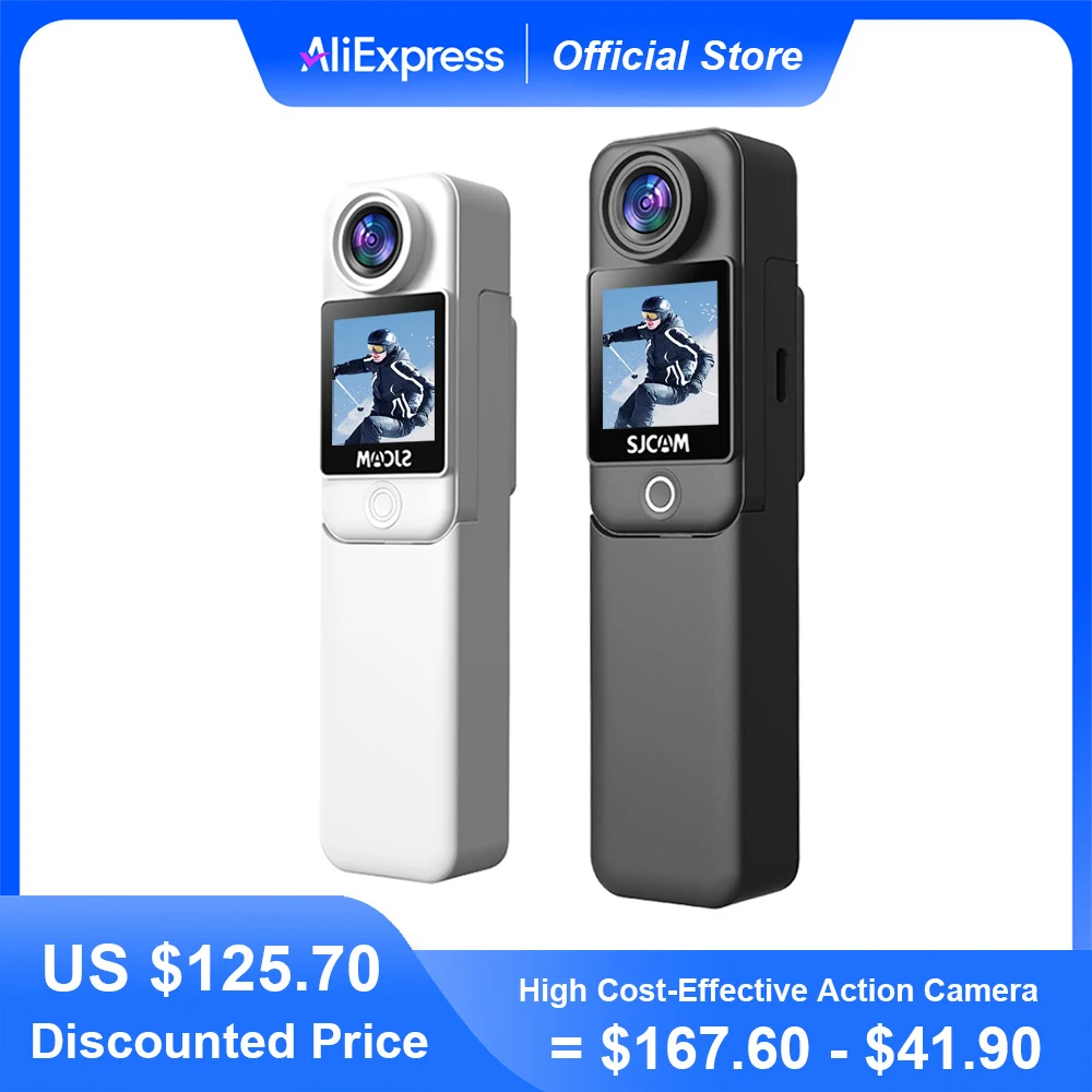 SJCAM C300 Action-Kamera, lange Akkulaufzeit, 4K 30FPS, sechsachsiges Gyroskop, Anti-Shake-Sportkamera, 5G WiFi, 30 m wasserdicht, leicht zu tragen Image