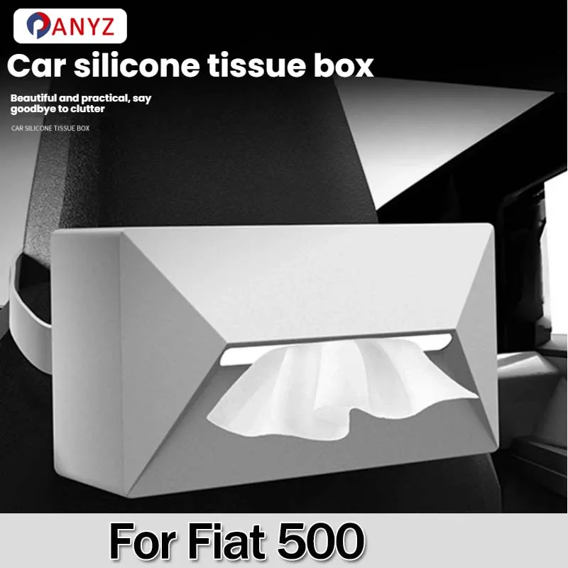 Boîte à mouchoirs en Silicone pour Fiat 500 Grand Punto Fiat Abarth 595 X290, boîte à mouchoirs en Silicone, accoudoir, Type suspendu, accessoires de voiture
