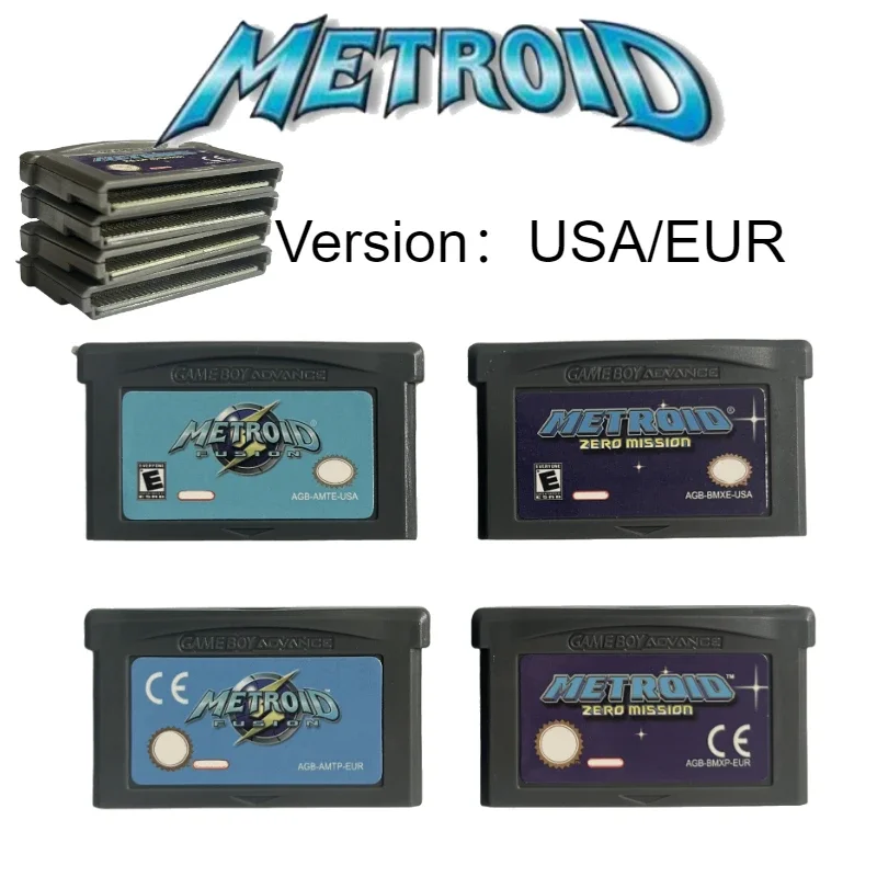 Hot Metroid Series GBA Game 32-bit Video Game Cartridge Console Card Fusion Zero Mission for GBA NDS USA EUR Version