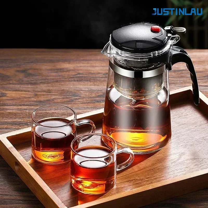 500ml-1800ml Glass Teapot Borosilicate Glass Split Type Teapot Heat Resistant Glass Teapot Tea Part Gift Idea Household