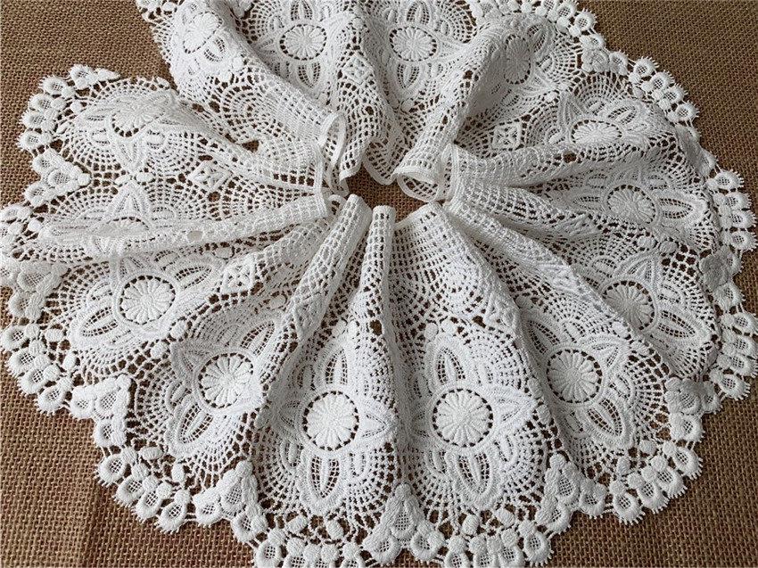 "Passamaneria in pizzo di cotone beige vintage, passamaneria in pizzo smerlato all'uncinetto, con bordo smerlato, 6,7\" di larghezza, 1 iarda"