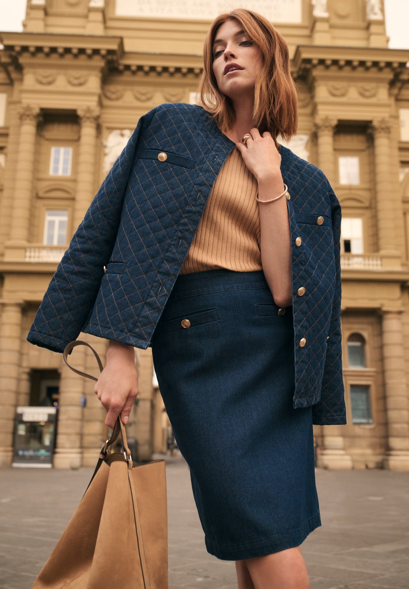 Plus Size Women's Classic Cotton Denim Short Skirt by Jessica London in Indigo (Size 12)