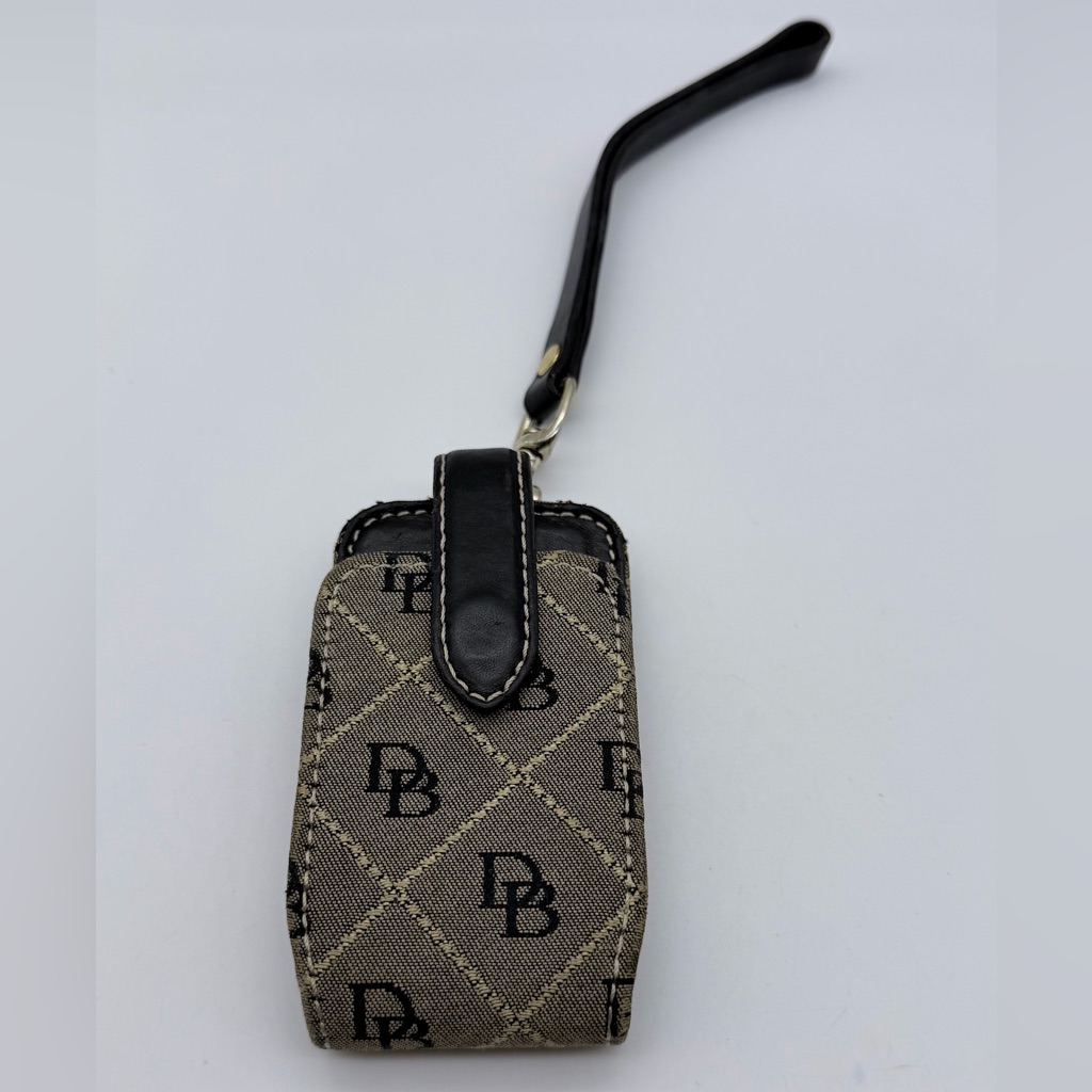 Dooney & Bourke Cell Phones & Accessories | Vintage Dooney & Bourke Leather/Fabric Cell Phone Case | Color: Black/Tan | Size: Os