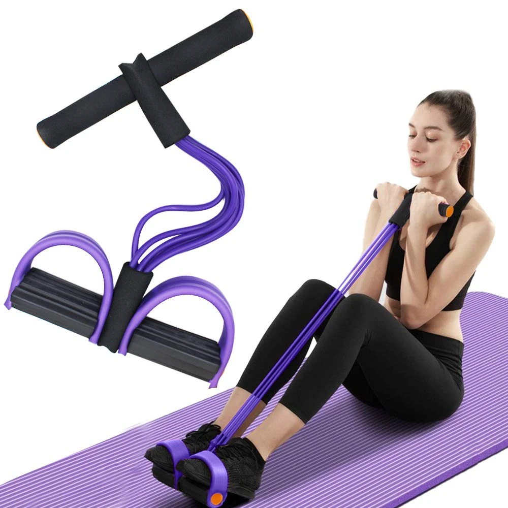 Fasce di resistenza a 6 tubi Fasce per fitness con corda di tensione multifunzione Estrattore per pedali yoga elastico a 6 tubi per esercizi sportivi in palestra
