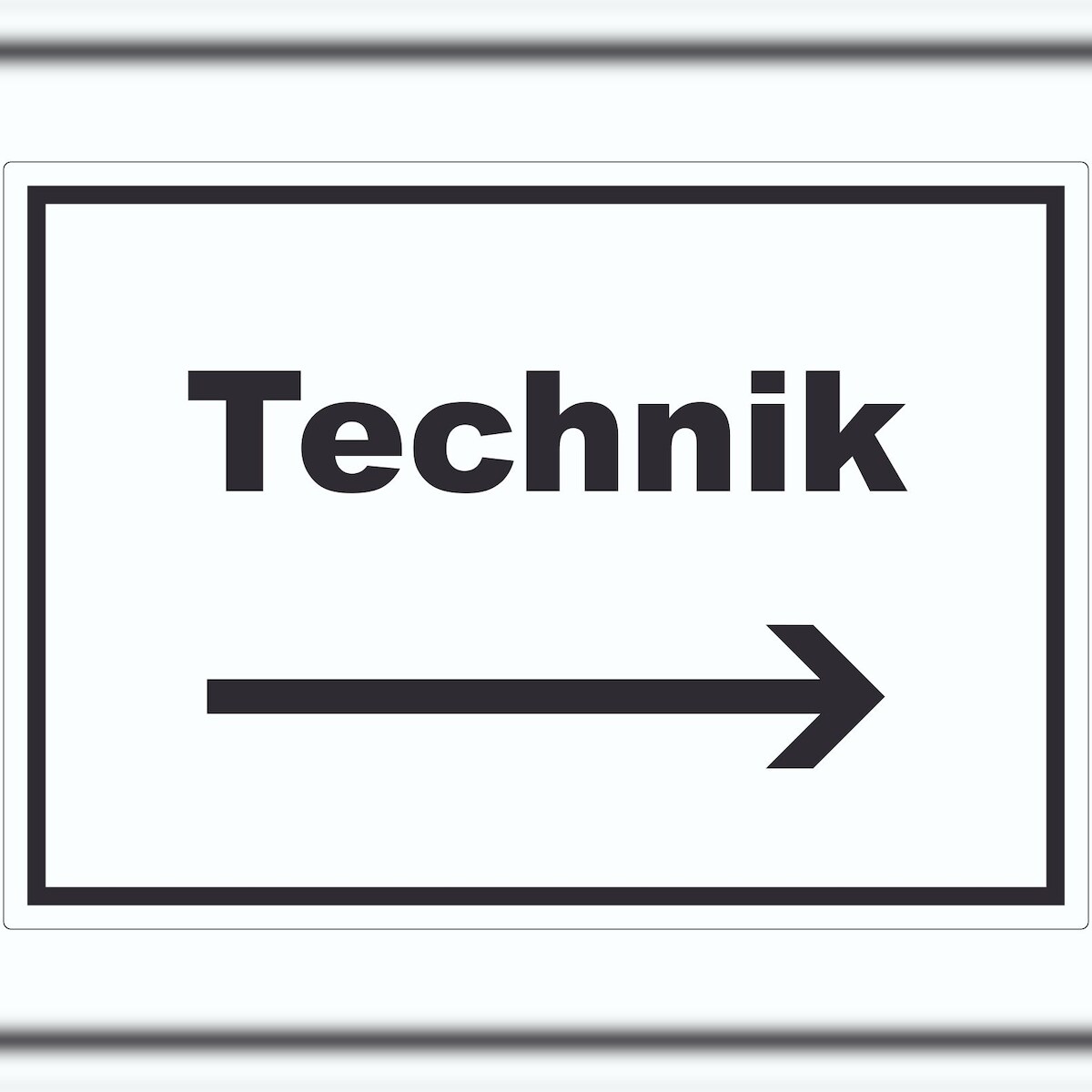 HB-Druck Technik Aufkleber mit Text und Richtungspfeil rechts Hauswirtschaftsraum waagerecht A9 (37x52mm) Image