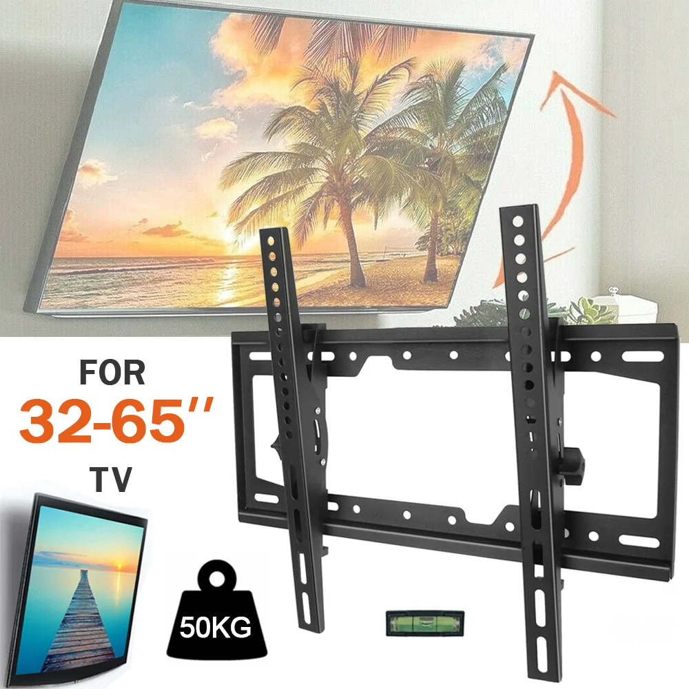 32-65 Zoll TV-Wandhalterung, universelle TV-Halterung, Monitorhalter, verstellbare flache TV-Wandhalterung mit niedrigem Profil für LCD-LED-Monitore