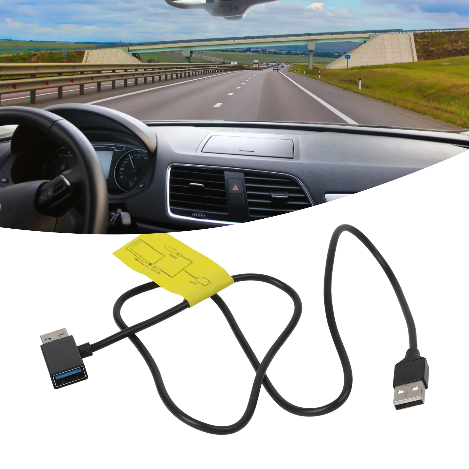1Pcs Auto USB Splitter USB Power Daten Adapter Y-Kabel Für Android Auto Für Carplay Adapter Automotive zubehör Image