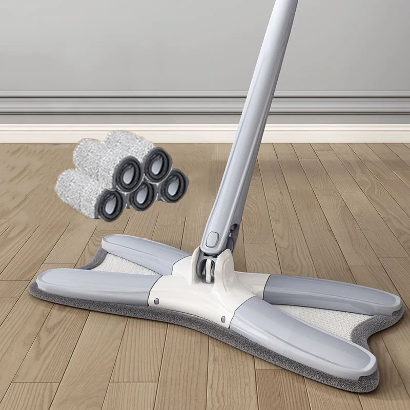 2/6 teile/satz Schmetterling geformt haushalt nass trocken dual-use-mopp! 360 ° Rotation – mit 5 Wischtüchern – ultrafeines Faserpad Image