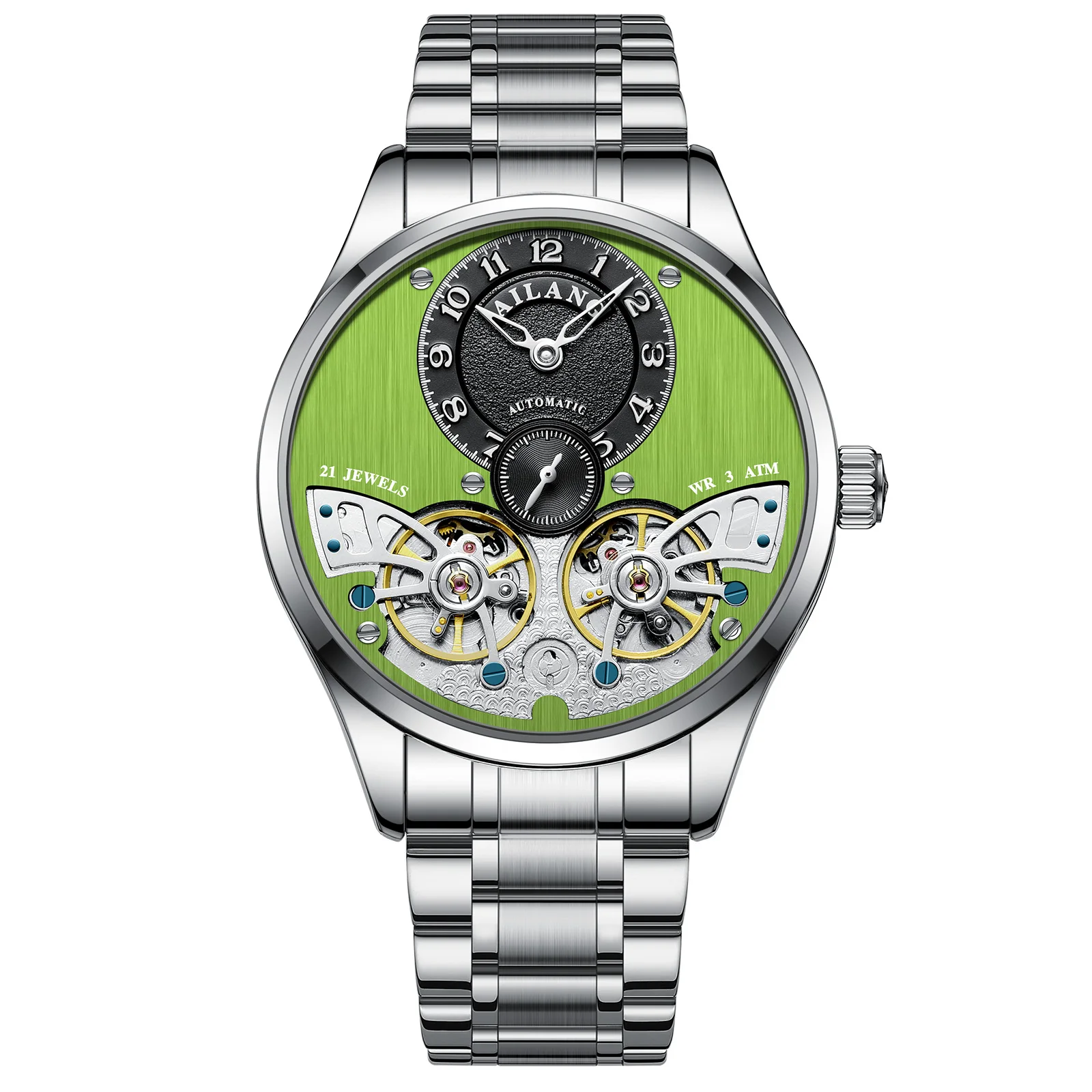 Flying Tourbillon Vollskelett-Design, Saphirglas und feines Stahlarmband – wasserdichte, leuchtende Business-Uhr Dropshipping Image