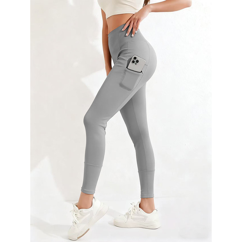 New Warm Yoga Pants European and American High Waist Sexy Solid Color Tights Outdoor Running and Fitness Pants
