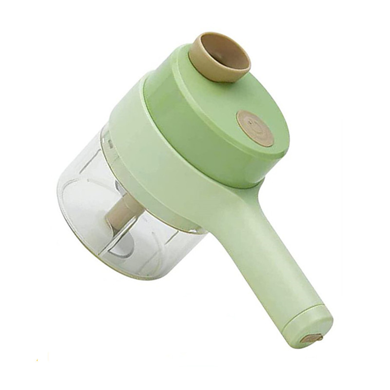 4 in 1 Handheld Electric Vegetable Chopper Set, Wireless Mini Food Processor Slicer Kit with Garlic Mincer, Peeler, and Cleaning Brush, USB Rechargeable Kitchen Gadget for Meat, Garlic, Onion