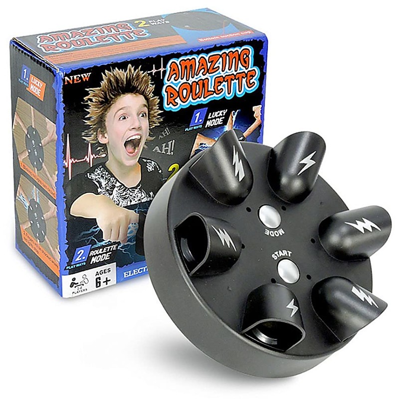 Shock Roulette Party Game Interesting Party GameToy Electric Game of Chance Micro Roulette Polygraph Finger ShockGame Toy Party Gift Electric Shock Detector Game Analyzer Consoles