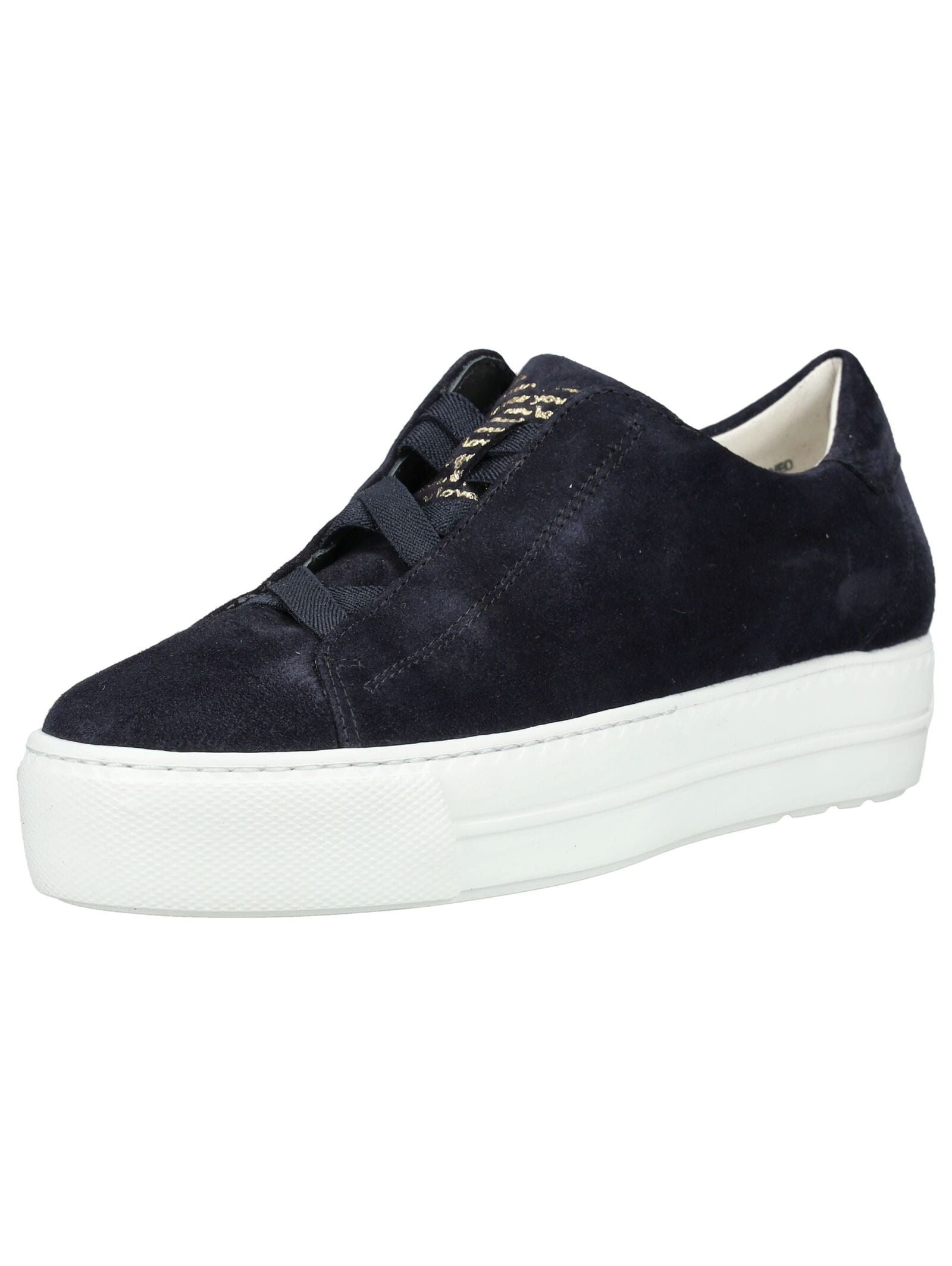 Plateausneaker PAUL GREEN "Paul Green Sneaker Veloursleder", Damen, Gr. 38, blau, Veloursleder, Schuhe Plateausneaker