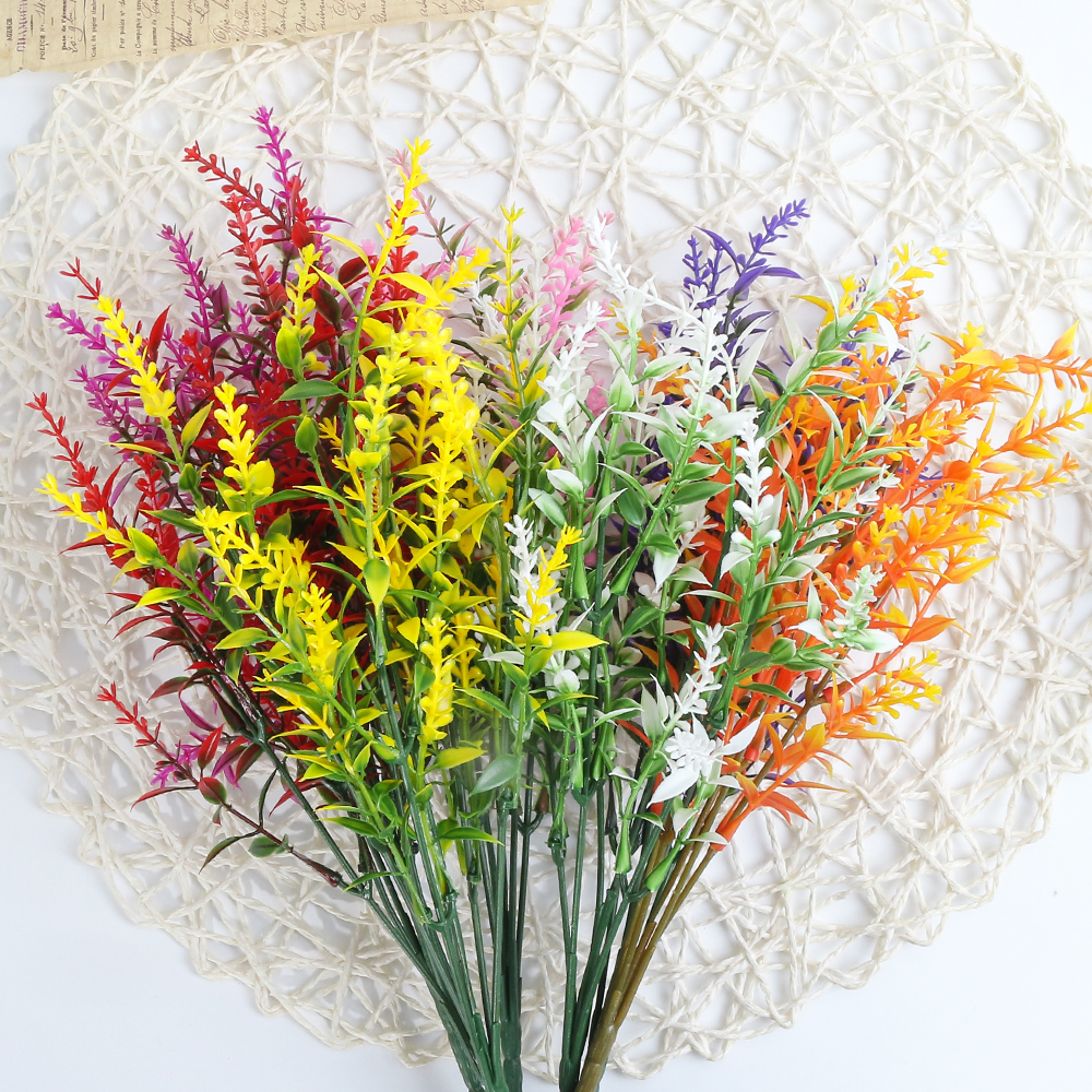 Wedding Home Garden Lavender Fake Plant Artificial Flower Photography Props Household Products Bridal Bouquet orange
