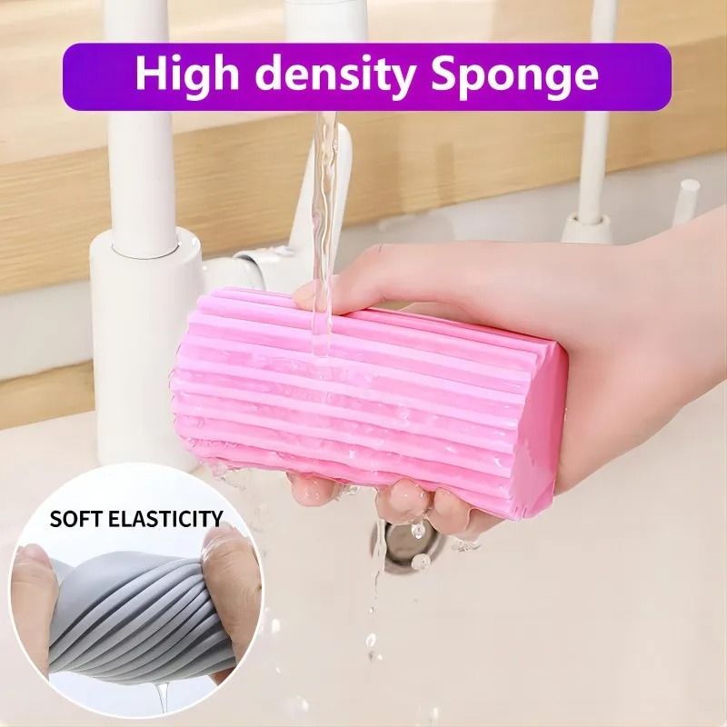 Portable Damp Clean Duster Sponge For Blinds Mirrors Baseboards And Household Surfaces 3 Pcs yellow