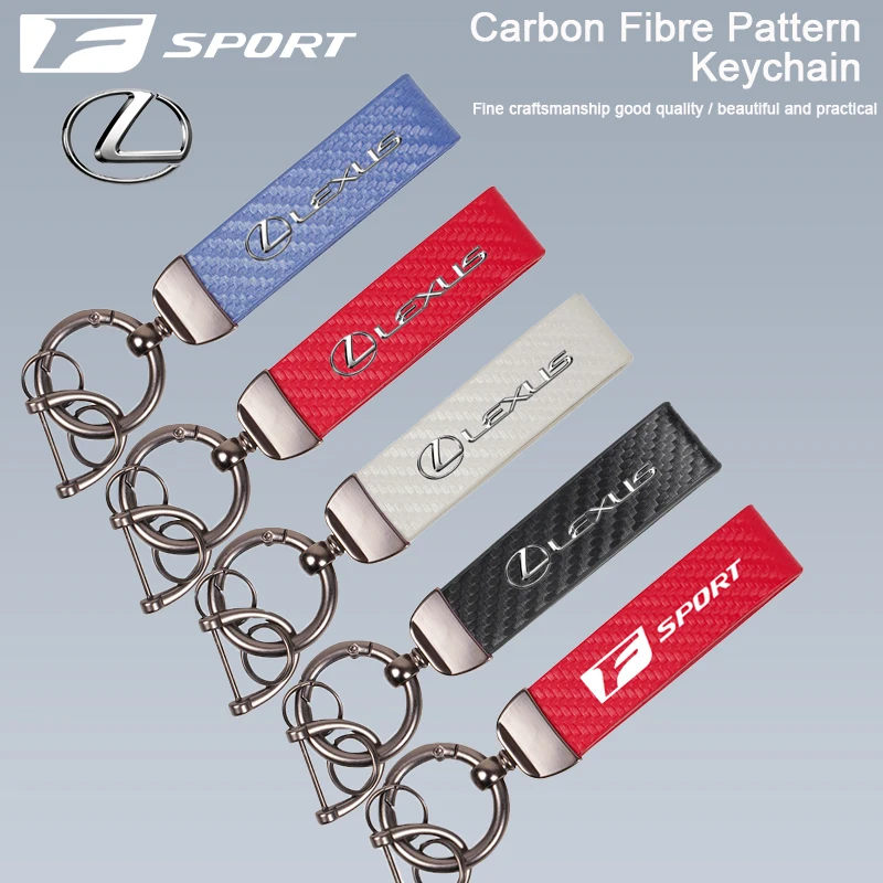 Carbon Faser Auto Schlüsselbund Geschenk Anhänger Schlüssel Ring Auto Styling Zubehör Für Lexus FSPORT LBX NX RX 350h 450h ES UX 300e GS GX Image