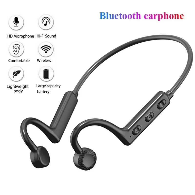Drahtlose Bluetooth Kopfhörer Neck Montiert Headset Sport Bluetooth Kopfhörer High Power Sound Leitung Für iPhone Samsung Xiaomi Image