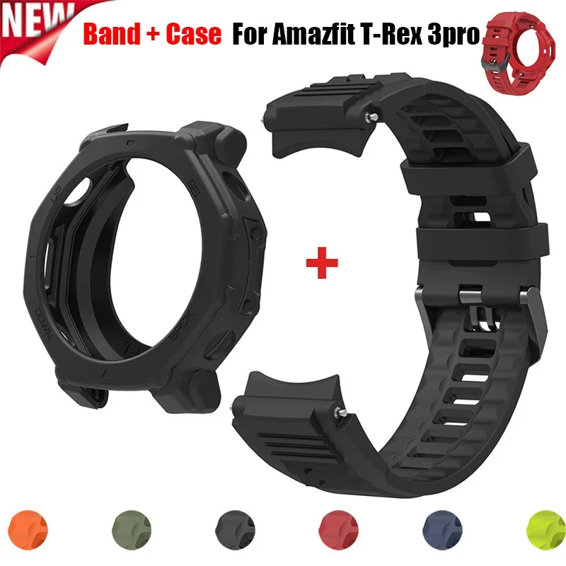Silikonband + Hülle für Huami Amazfit T-REX 3 Pro Smartwatch Armband Armband für Amazfit T-rex3 Pro 48 MM Armband Armband Image