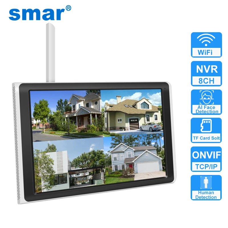 Smart Wifi Nvr Mit LCD Monitor 8CH 10 Zoll NVR Sicherheit CCTV Netzwerk Video Recorder Unterstützung Gesichtserkennung Home Monitor NVR Image
